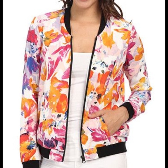NYDJ Jackets & Blazers - NWT NYDJ Tropical Print Floral Bomber Jacket